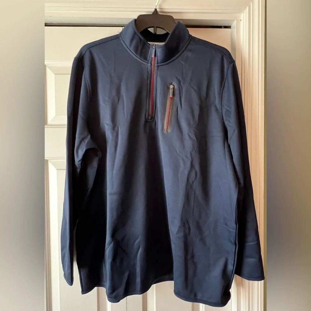 Madeflex Golf Flag & Anthem Mens Navy 1/4 Zip Helm Fleece Pullover NWT XXL #1298